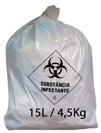 Saco De Lixo Infectante Hospitalar 15 Litros Pct C/100 Unidades - Rava