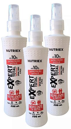 Kit C/3 Repelentes De Insetos Spray Expert Total 10 Horas 200ml - Nutriex