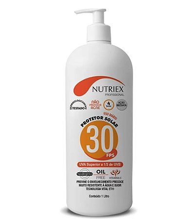 Protetor Solar FPS 30 1/3 UVA 1 Litro - Nutriex Profissional