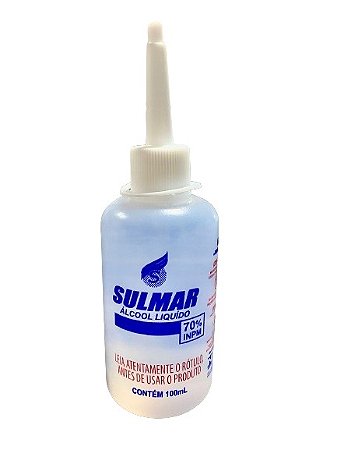 Álcool Líquido 70% Desinfetante 100ml - Sulmar