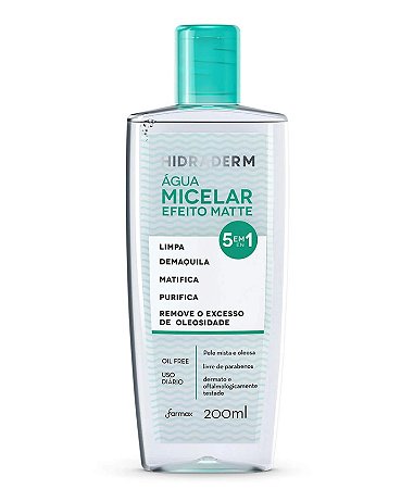 Água Micelar 5 em 1 Efeito Matte 200ml - Farmax