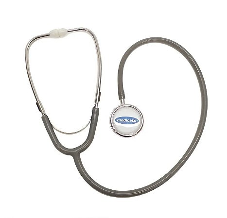 Estetoscópio Duplo Adulto Cinza - Medicate