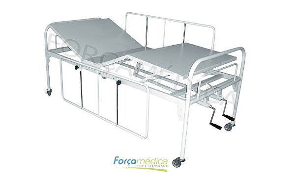 Cama Hospitalar 2 Movimentos Até 5 Posições e Rodízios FM0182 - Força Médica