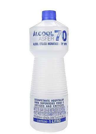 Álcool Étilico Hidratado 70% 1 Litro - Asfer