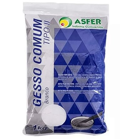 Gesso Pedra Branco Tipo 2 (II)  - 1kg - Asfer