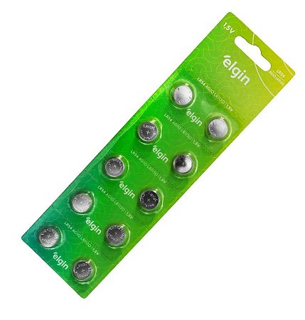 Bateria Alcalina AG10 LR1130 LR54 Cartela C/10 Unidades - Elgin