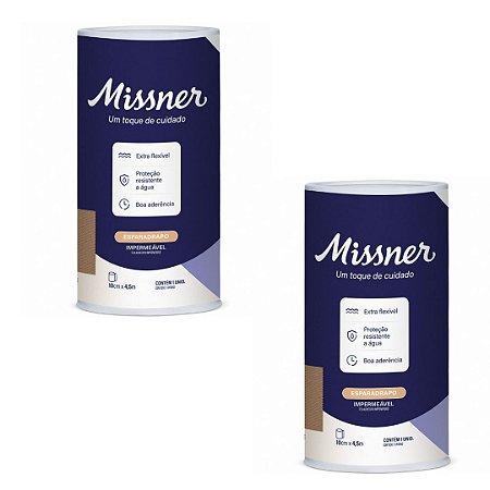 Kit C/2 Esparadrapo Bege 10cm x 4,5m Impermeável - Missner