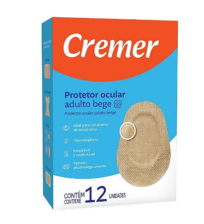 Protetor Ocular Adulto Bege Caixa C/ 12 Unidades - Cremer