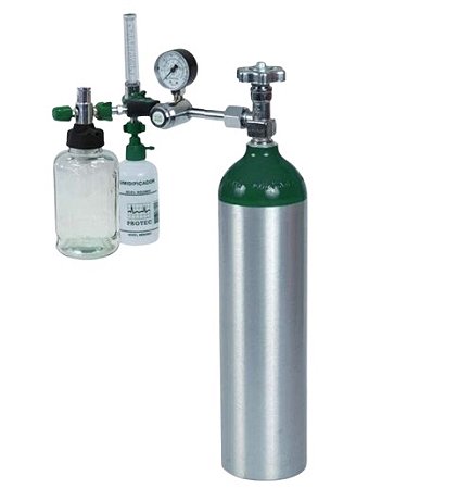 Conjunto de Oxigenação e Aspiração C/Carrinho e Cilindro de 3 Litros - Protec