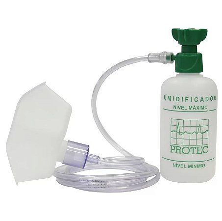 Umidificador Frasco 250ML Oxigênio O2 Com Extensão Infantil - Protec