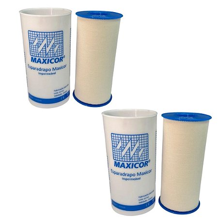 Kit C/2 Esparadrapos Impermeável Branco 10cm x 4,5m - Maxicor