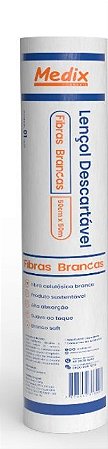 Lençol em Rolo Descartável Fibras Brancas 50cm X 50m Unidade - Medix