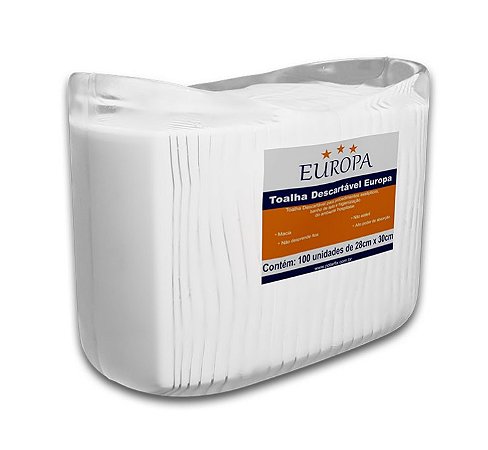 Toalha Descartável Para Banho de Leito Pacote C/100 Unidades - Europa