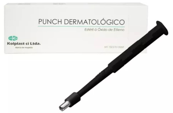 Punch Dermatológico Para Biópsia 3.0mm Caixa C/5 Unidades - Kolplast
