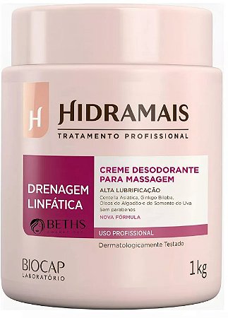 Creme de Massagem Drenagem Linfática 1 Kg - Hidramais