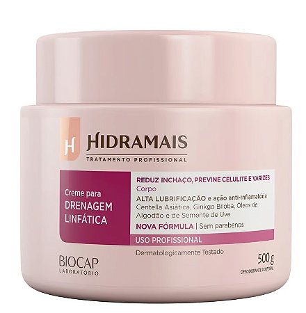 Creme de Massagem Drenagem Linfática 500G - Hidramais