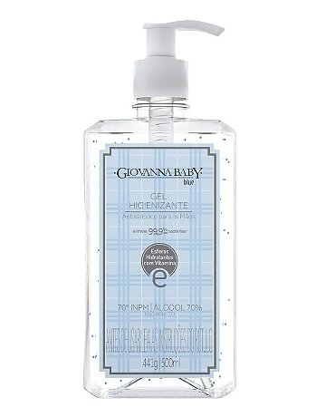Álcool em Gel Higienizante Blue 500ml 70º GL | 70° INPM - Giovanna Baby