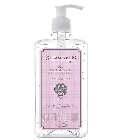 Álcool em Gel Higienizante Clinical 500ml 70º GL | 70° INPM - Giovanna Baby