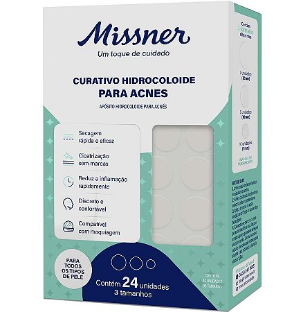 Curativo Hidrocolóide Para Acnes e Espinhas Caixa C/24 Unidades - Missner