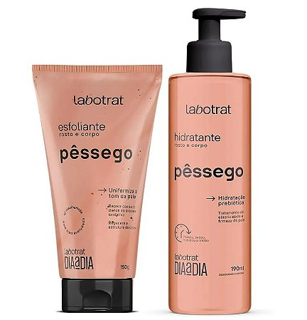 Kit Esfoliante 150g + Hidratante 190ml Pêssego Rosto e Corpo - Labotrat