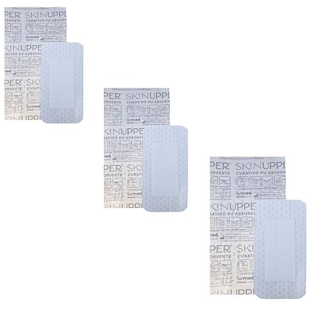 Kit C/3 Curativos Filme Transparente 8cm x 15cm Com Almofada Absorvente - Skinupper