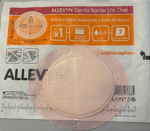 Curativo Allevyn Gentle Border Lite Oval 15,2cm x 13,1cm Unidade - Smith & Nephew