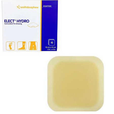 Curativo Hidrocolóide Elect Hydro Border 10cm x 10cm Caixa C/10 Unidades - Smith & Nephew