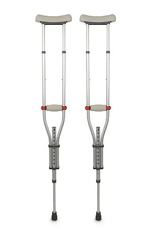 Muleta Axilar D7 Universal em Alumínio até 130 Kg (Par) 2 Unidades - Dellamed