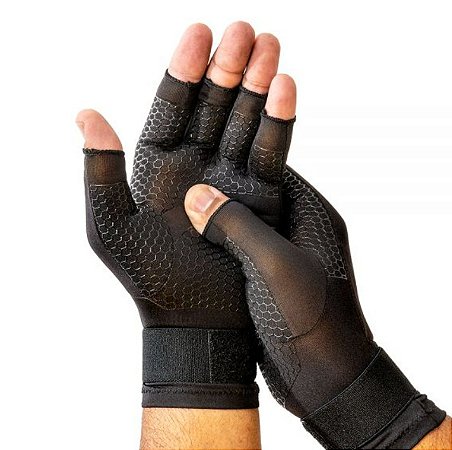 Luvas De Compressão Com Cobre Para Artrite E Tendinite P/M (Par) - Ortho Pauher