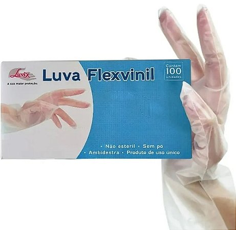 Luva Flexvinil Sem Pó Tam: M - Luvix