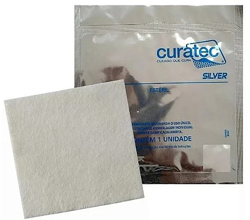 Curativo de Alginato de Cálcio C/ Prata Silver IV 05cm x 05cm Unidade BK 340505- Curatec