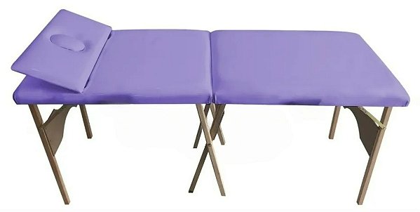 Maca de Madeira Portátil Com Orifício Estofado Lilás MT-02LI - Best Pro