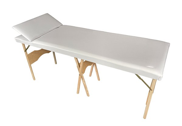 Maca Madeira Fixa Com Cabeceira Reclinável Estofado Branco MF-05BR - Best Pro