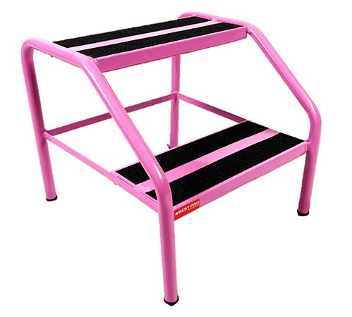 Escadinha 2 Degraus Rosa Para Maca EC01RO - Best Pro