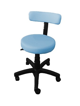 Cadeira Mocho Com Encosto Com Ajuste De Altura A Gás Estofado Azul Claro MO01AC - Best Pro