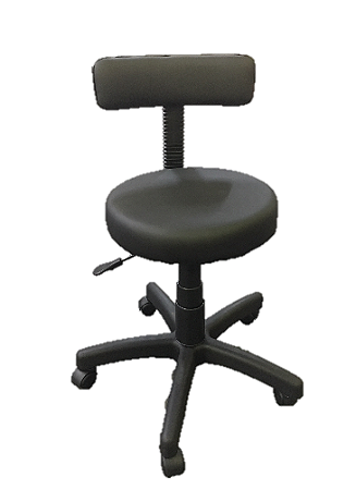 Cadeira Mocho Com Encosto Com Ajuste De Altura A Gás Estofado Preto MO01PR- Best Pro