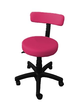 Cadeira Mocho Com Encosto Com Ajuste De Altura A Gás Estofado Pink MO01PK - Best Pro