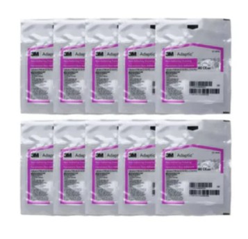 Kit C/10 Curativos Adaptic 7,6 x 7,6cm Malha Não Aderente Ref: 2012 - Systagenix 3M