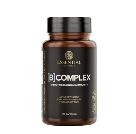 B Complex (Vitaminas B1, B2, B3, B5, B6, B7, B9 e B12) Pote C/120 Cápsulas - Essential Nutrition