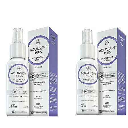 Kit C/2 Aquasept Plus Solução Polihexanida PHMB Spray 100ml Cada - Walkmed