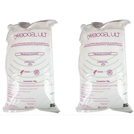Kit C/2 Bag 5kg de Gel Condutor para Ultrassom Incolor - Carbogel