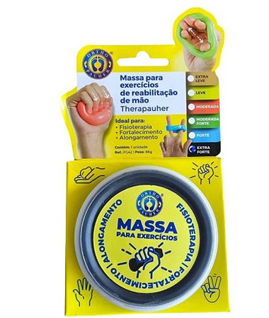 Massa Exercício De Silicone Reabilitação De Mãos (Extra Forte) Preta - Ortho Pauher