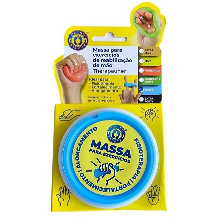 Massa Exercício De Silicone Reabilitação De Mãos (Azul) Forte - Ortho Pauher