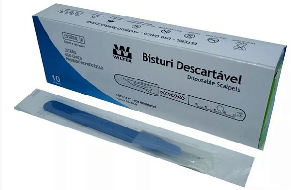 Bisturi Descartável Aço inoxidável Nº21 Caixa C/10 Unidades - Wiltex