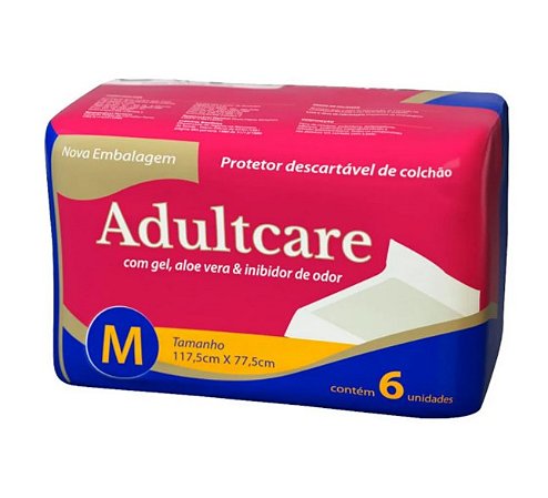Protetor Descartável de Colchão Tam: M Pacote C/6 Unidades - Adultcare