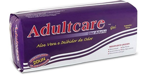Absorvente Geriátrico Tamanho Único Pacote C/20 Unidades - Adultcare