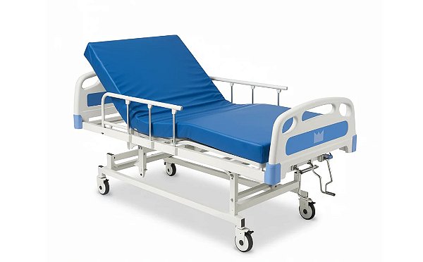 Kit Cama Hospitalar DX3 + Colchão D-28 Com Regulagem Altura Até 200kg - Dellamed