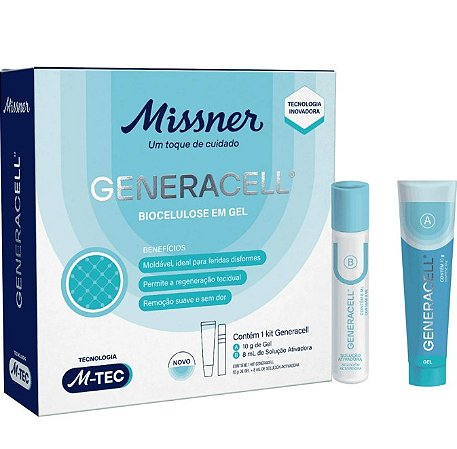 Curativo Biocelulose em Gel Generacell (Kit Gel 10g + Solução de 8ml) - Missner