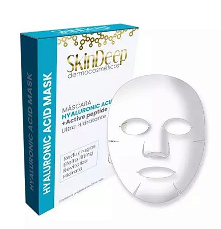 Máscara Facial Skindeep Ultra Hidratante Com Peptídeos + Ácido Hialurônico Caixa C/5 Unidades- Alur Medical