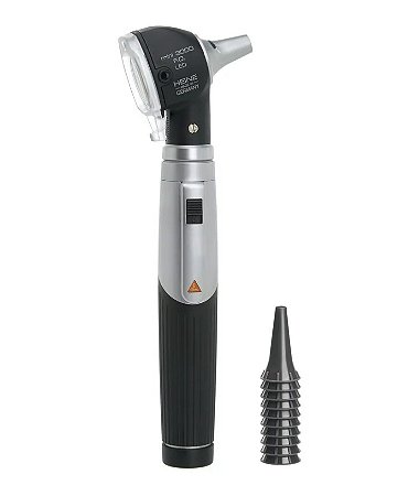 Otoscópio Mini 3000 Fibra Óptica LED C/10 Espéculos - Heine